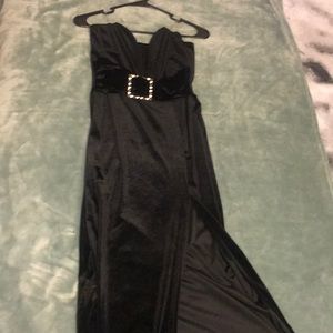 Plunge split velvet dress from fashion nova